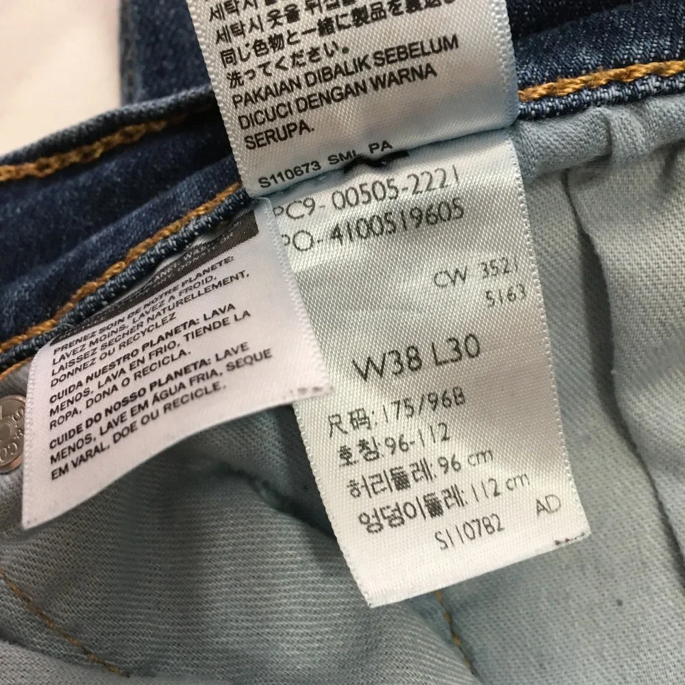 Levi's 505 Regular Fit Jeans Mens 38x30 Blue Straight Leg